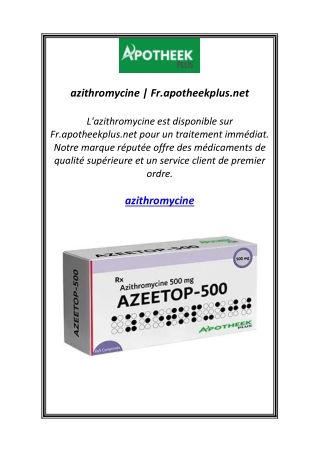azithromycine | Fr.apotheekplus.net