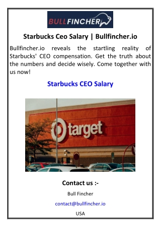 Starbucks Ceo Salary | Bullfincher.io