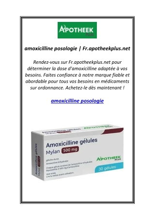 amoxicilline posologie | Fr.apotheekplus.net