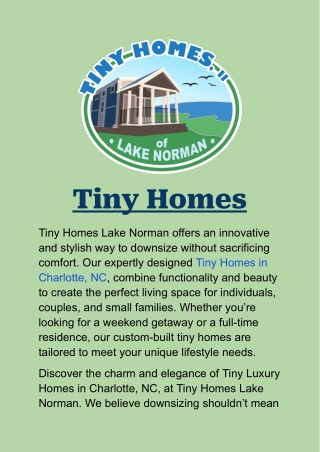 Tiny Homes in Charlotte, NC: Affordable, Stylish & Sustainable Living