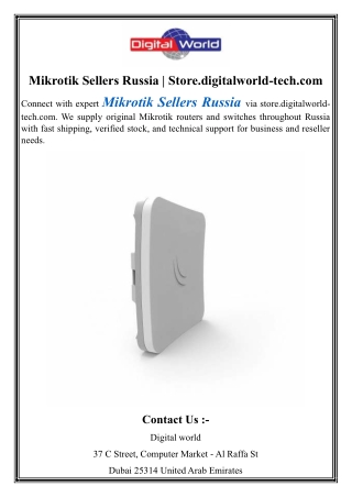 Mikrotik Sellers Russia  Store.digitalworld-tech