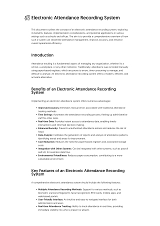 Electronic Attendance Recording System