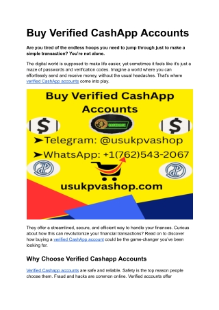 Buy Verified CashApp Accounts