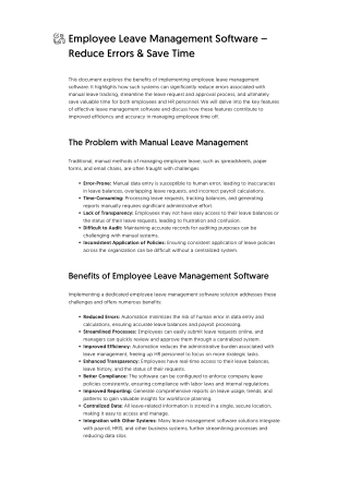 Employee Leave Management Software – Reduce Errors & Save Time
