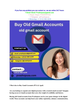 5 Best sites to Buy Gmail Accounts (PVA & Aged)