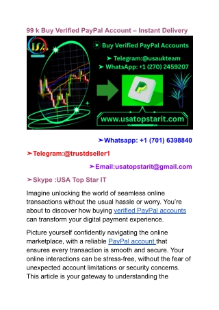 99 k Buy Verified PayPal Account – Instant Delivery