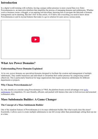 Exploring the Best Features of Powerdomains.io for Users