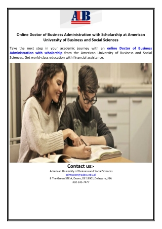 Online Doctor of Business Administration with Scholarship at American University