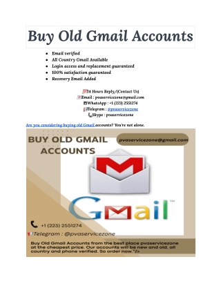 Buy Old Gmail Accounts