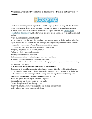 Professional Architectural Consultation in Bhubaneswar – Designed for Your Visio