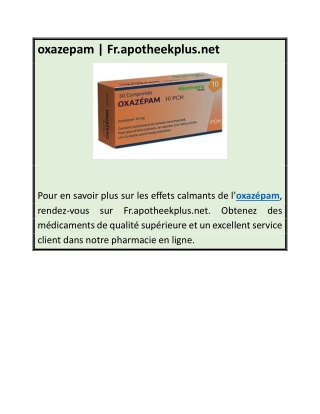 oxazepam- Fr.apotheekplus.net