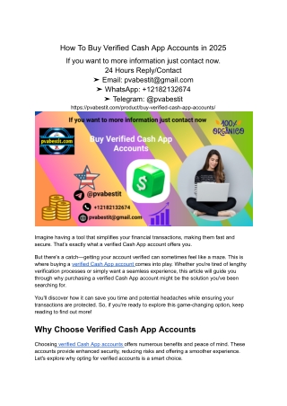 How To Buy Verified Cash App Accounts in 2025