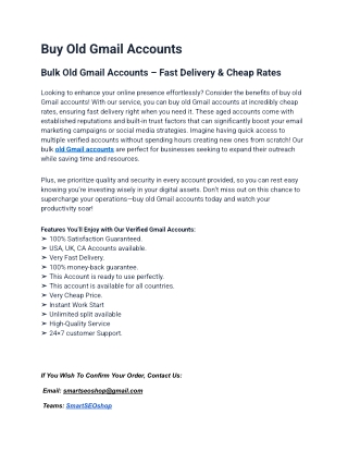 Best 12 Sites to Buy Old Gmail Accounts in This Year