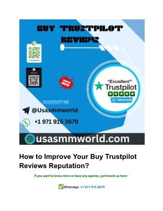 How to Improve Your Buy Trustpilot Reviews Reputation_