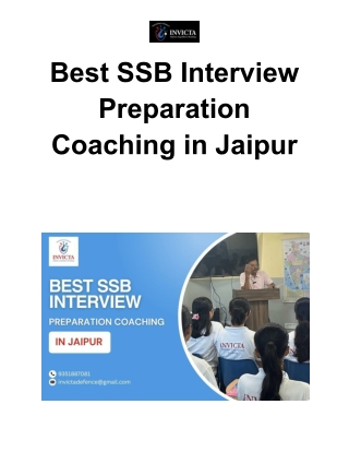 Best SSB Interview Preparation Coaching in Jaipur