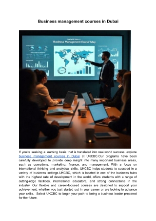 Business management courses in Dubai