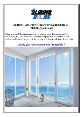 Sliding Glass Door Repair Fort Lauderdale Fl  Sflslidingdoors.com