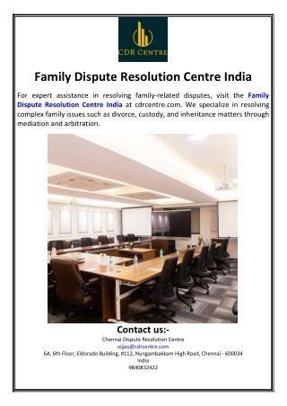 Top Family Dispute Resolution Centre in India