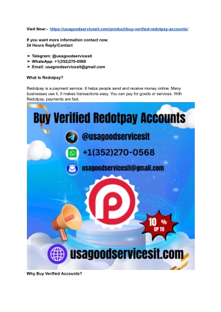 Buy Verified RedotPay Accounts – Fast & Secure Delivery