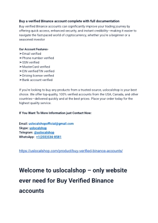 Best Places To Buy Verified Binance Accounts New in Online