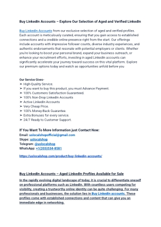 Best Places To Buy Verified LinkedIn  Accounts New in Online