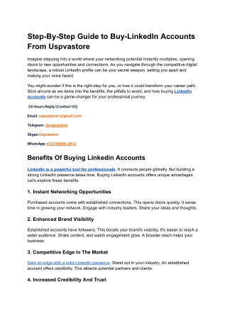 Step-By-Step Guide to Buy-LinkedIn Accounts From Uspvastore