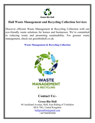 Hull Waste Management and Recycling Collection Services