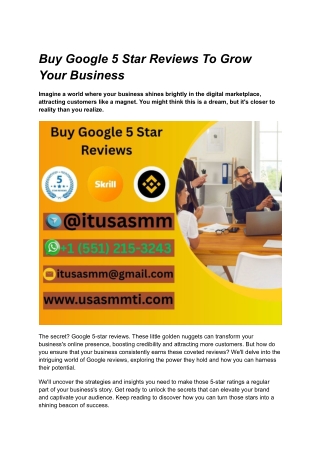Buy Google 5 Star Reviews To Grow Your Business