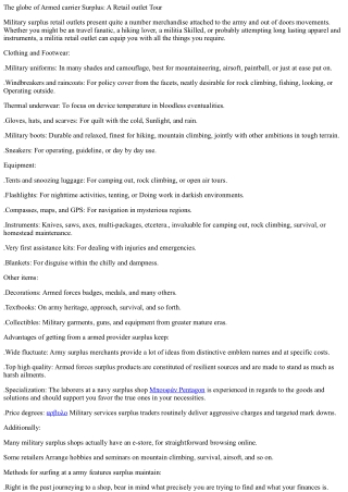 The Surplus Safari: A Guide to Navigating the Wilds of a Military Surplus Store