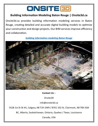 Building Information Modeling Baton Rouge Onsite3d.ca