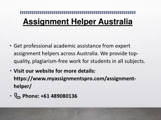 Expert Assignment Help Across Australia | Assignment Helper Australia