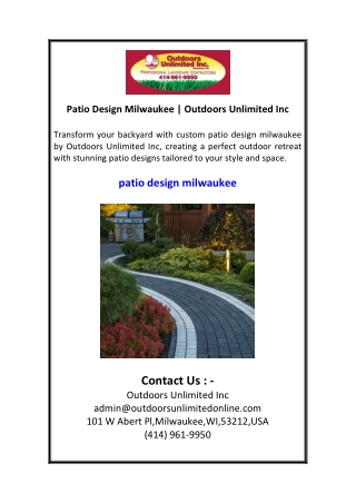 Patio Design Milwaukee  Outdoors Unlimited Inc