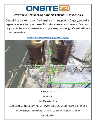 Brownfield Engineering Support Calgary Onsite3d.ca
