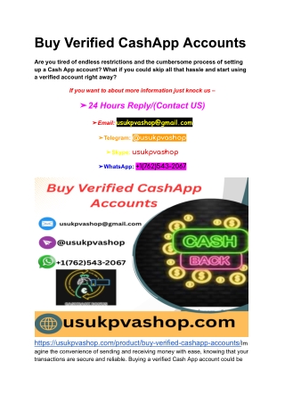 Buy Verified CashApp Accounts
