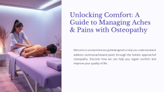 Osteopathic Back Manipulation: Gentle Alignment for Lasting Relief