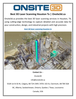 Best 3D Laser Scanning Houston Tx Onsite3d.ca