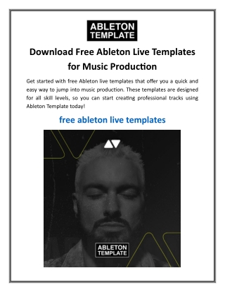 Download Free Ableton Live Templates for Music Production