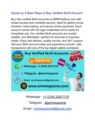 5 Best Sites to Buy Skrill Accounts in Bulk (PVA & Aged)