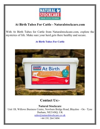 At Birth Tubes For Cattle - Naturalstockcare.com