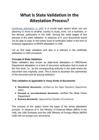 What Is State Validation in the Attestation Process?
