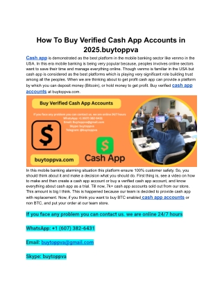 _How To Buy Verified Cash App Accounts in 2025.buytoppva