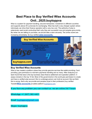 _Best Place to Buy Verified Wise Accounts Onli...2025.buytoppva