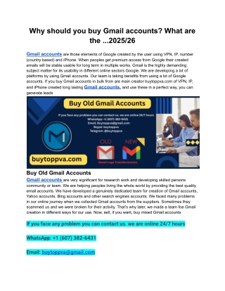 Why should you buy Gmail accounts_ What are the ...2025_26