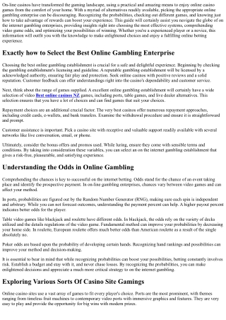 Enjoy  On Line Casino  Video Games -  Having A Look At the  Excitements of  Web-