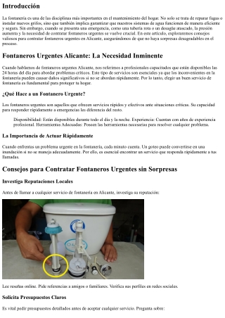 Consejos para Contratar Fontaneros Urgentes sin Sorpresas