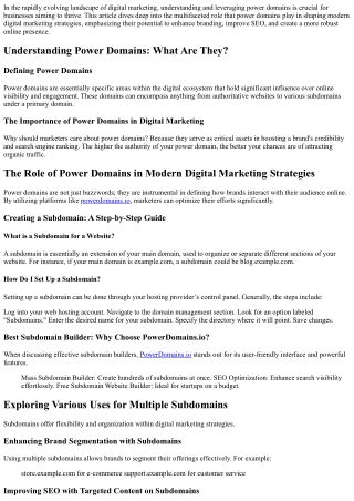 The Role of Power Domains in Modern Digital Marketing Strategies