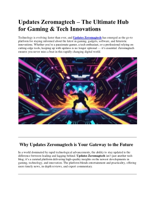 Updates Zeromagtech – Latest Tech News, Gaming Trends & Innovations