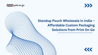 Standup Pouch Wholesale in India – Affordable Custom Packaging Solutions from Print On Go