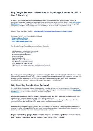 Buy Google Reviews_ 10 Best Sites to Buy Google Reviews in 2025 (5 Star & Non-drop) PvaSellsShop