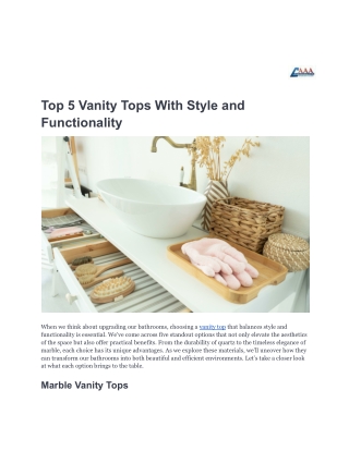 Top 5 Vanity Tops With Style and Functionality